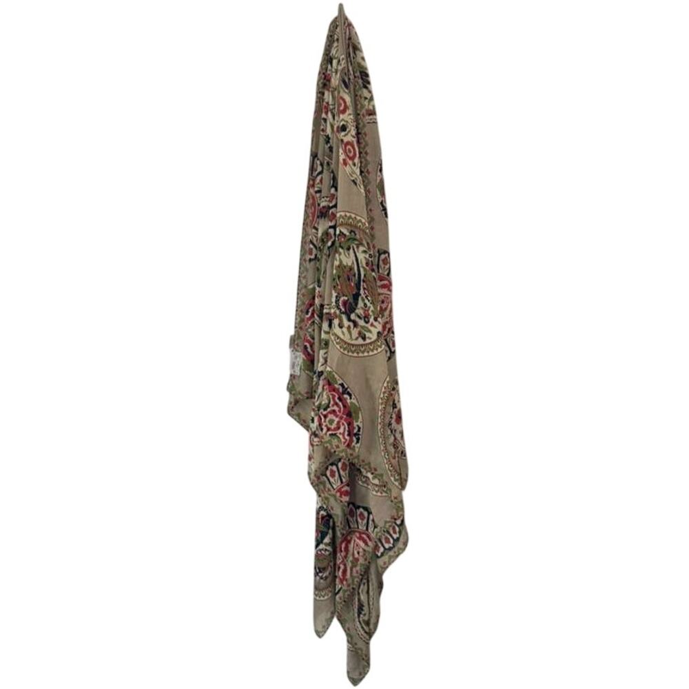 One Hundred Stars Scarf Wrap Womens One Size Taupe Medallion Boho Lightweight
